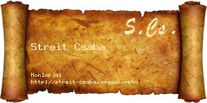 Streit Csaba névjegykártya